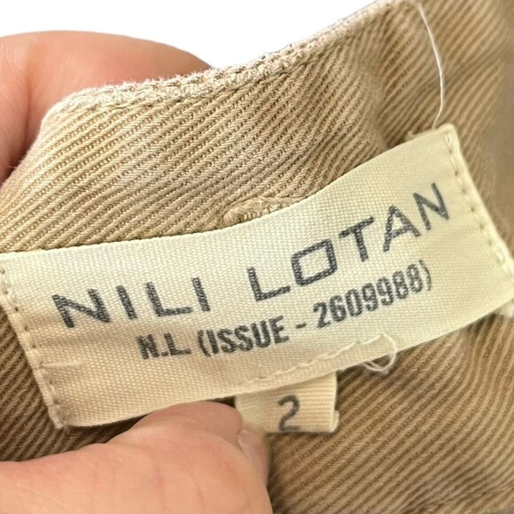 Nili Lotan Military Jogger Pants Women’s Size 2 Barley Tan High Rise Cropped Fit - Picture 11 of 13